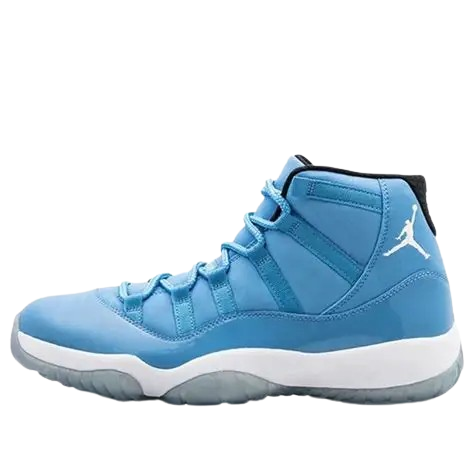 Authenticated Air Jordan 11 “Pantone,” style 689479-405, sz 12. Top-down pair view.