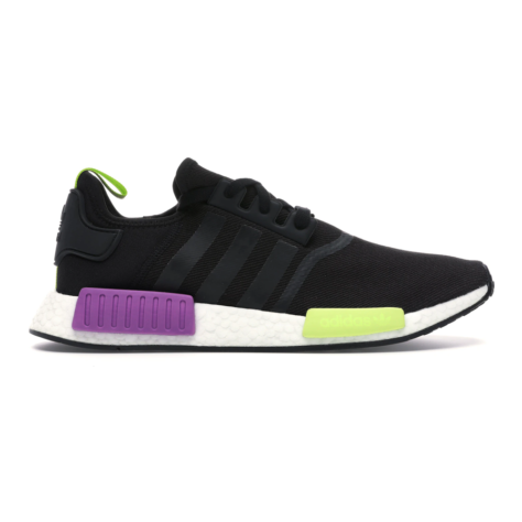 adidas NMD R1 Core Black Shock Purple D96627 - authenticated by H4YF