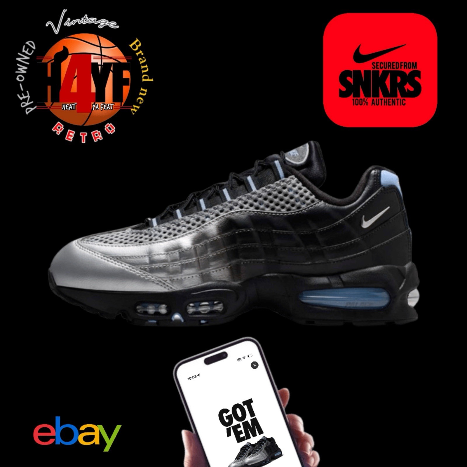 Air Max ’95 x PALACE “Metallic Silver” Sz 11