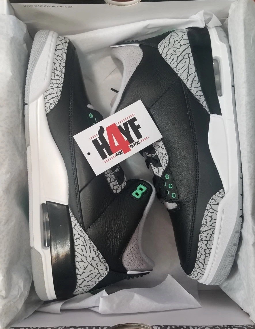 Air Jordan 3 Retro “Green Glow” Sz 12