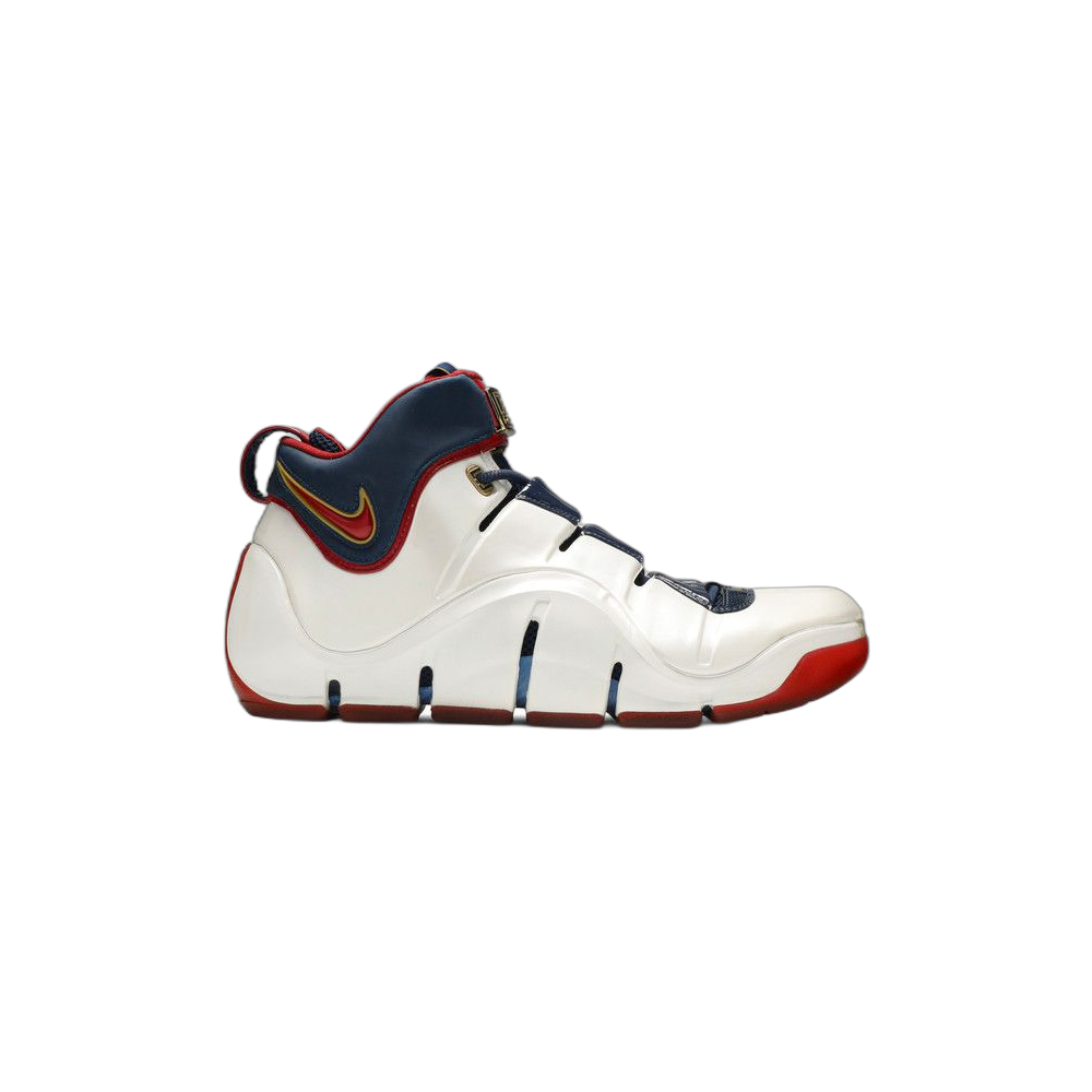 Lebron 4 “Playoffs” — WHITE/VARSITY CRIMSON-MIDNIGHT NAVY-METALLIC GOLD (314647-161)