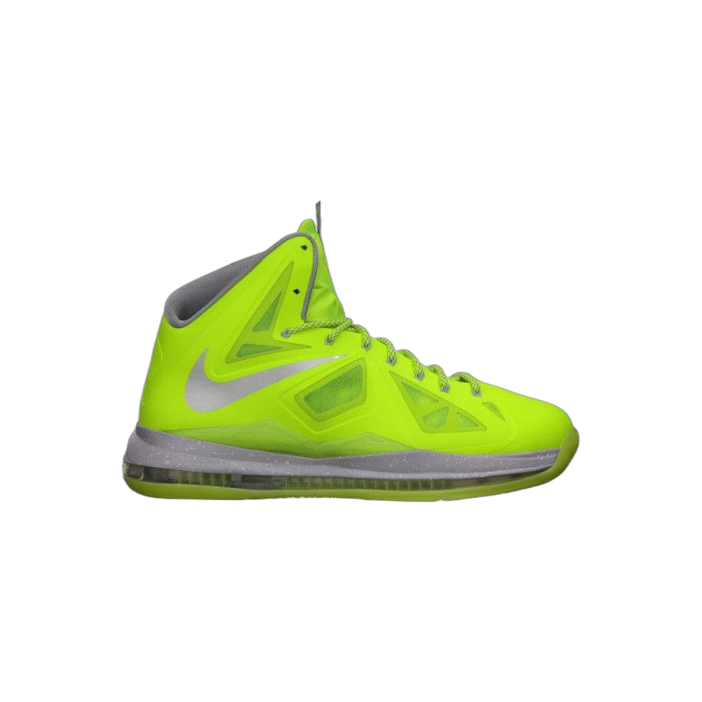 Nike LeBron X — Volt/Wolf Grey-Pure Platinum (541100-700)