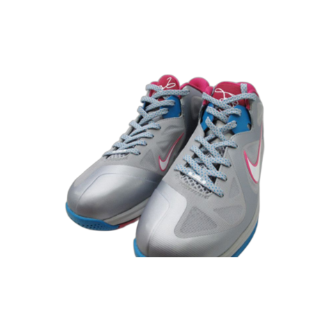 Nike LeBron 9 Low — Wolf Grey/White-Dynamic Blue-Fireberry (510811-002)