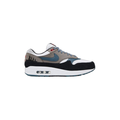 Nike Air Max 1 "Escape Treeline" — White/State Blue-Black-Soft Grey (FJ0698-100)
