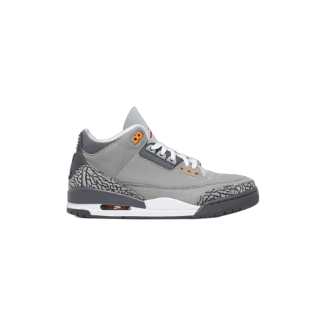 Air Jordan 3 “Cool Grey” — Silver/Light Graphite-Orange Peel-Sport Red (CT8532-012)