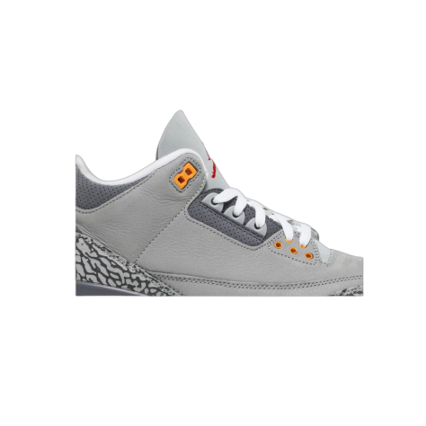 Air Jordan 3 “Cool Grey” — Silver/Light Graphite-Orange Peel-Sport Red (CT8532-012)
