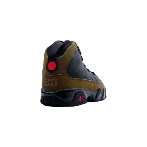 Air Jordan 9 “Olive” — Black/Light Olive-True Red (302370-031)