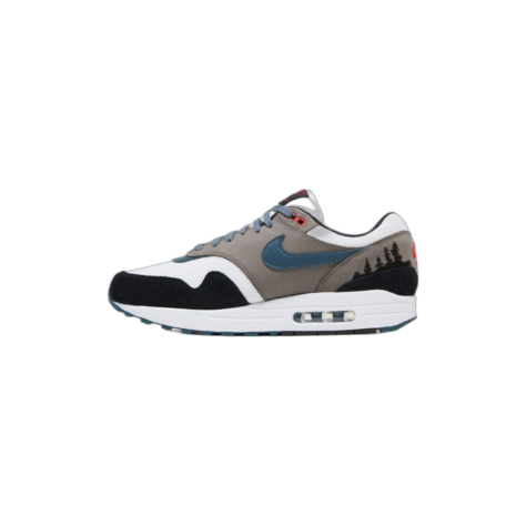 Nike Air Max 1 "Escape Treeline" — White/State Blue-Black-Soft Grey (FJ0698-100)