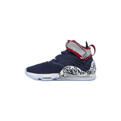 Nike LeBron 17 “Graffiti Cold Blue” — Midnight Navy/White-Varsity Crimson (CT6047-400)