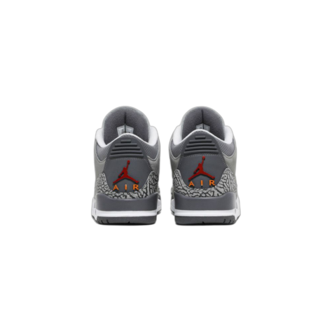 Air Jordan 3 “Cool Grey” — Silver/Light Graphite-Orange Peel-Sport Red (CT8532-012)