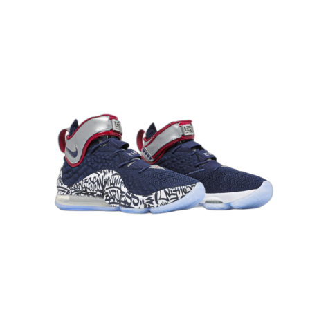 Nike LeBron 17 “Graffiti Cold Blue” — Midnight Navy/White-Varsity Crimson (CT6047-400)