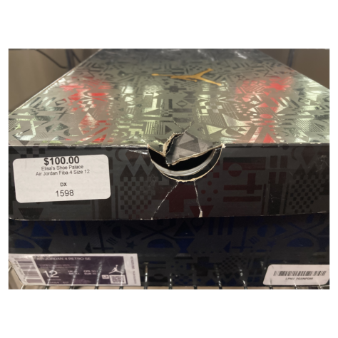 Air Jordan 4 SE “FIBA” — Gym Red/White-Metallic Gold-Obsidian (CI1184-617)