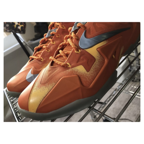 Nike LeBron 11 "Forging Iron" — Urban Orange/Light Armory Blue-Laser Orange (626376-800)