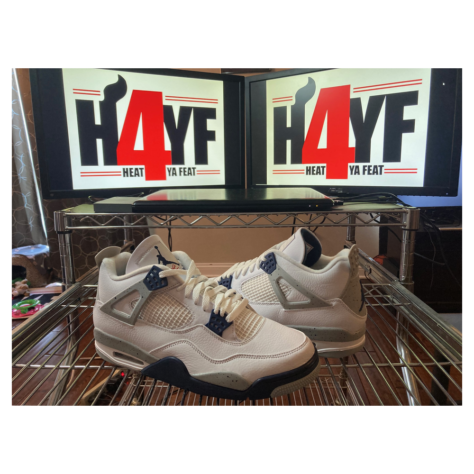 Air Jordan 4 “Midnight Navy” — White/Midnight Navy-Light Smoke Grey-Fire Red (DH6927-140)