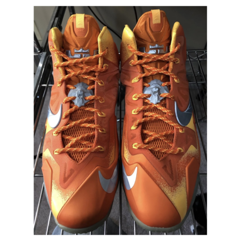 Nike LeBron 11 "Forging Iron" — Urban Orange/Light Armory Blue-Laser Orange (626376-800)