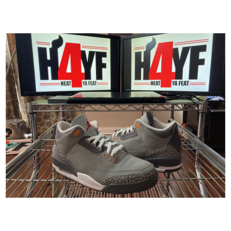 Air Jordan 3 “Cool Grey” — Silver/Light Graphite-Orange Peel-Sport Red (CT8532-012)