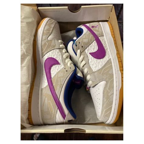 Rayssa Leal x Nike SB Dunk Low — Pure Platinum/Deep Royal Blue-Vivid Purple-White-Gum Yellow (FZ5251-001)