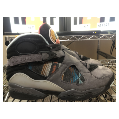 Air Jordan 8 N7 Pendleton — Thunder Grey/Light Graphite-Gold Suede-Black (CQ9601-001)