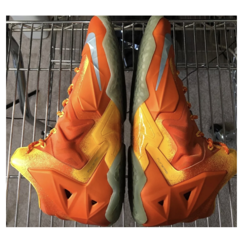 Nike LeBron 11 "Forging Iron" — Urban Orange/Light Armory Blue-Laser Orange (626376-800)