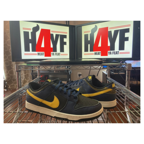 Nike Dunk Low “Michigan” — Black/Midnight Navy-Sail-Tour Yellow (FZ4014-010)