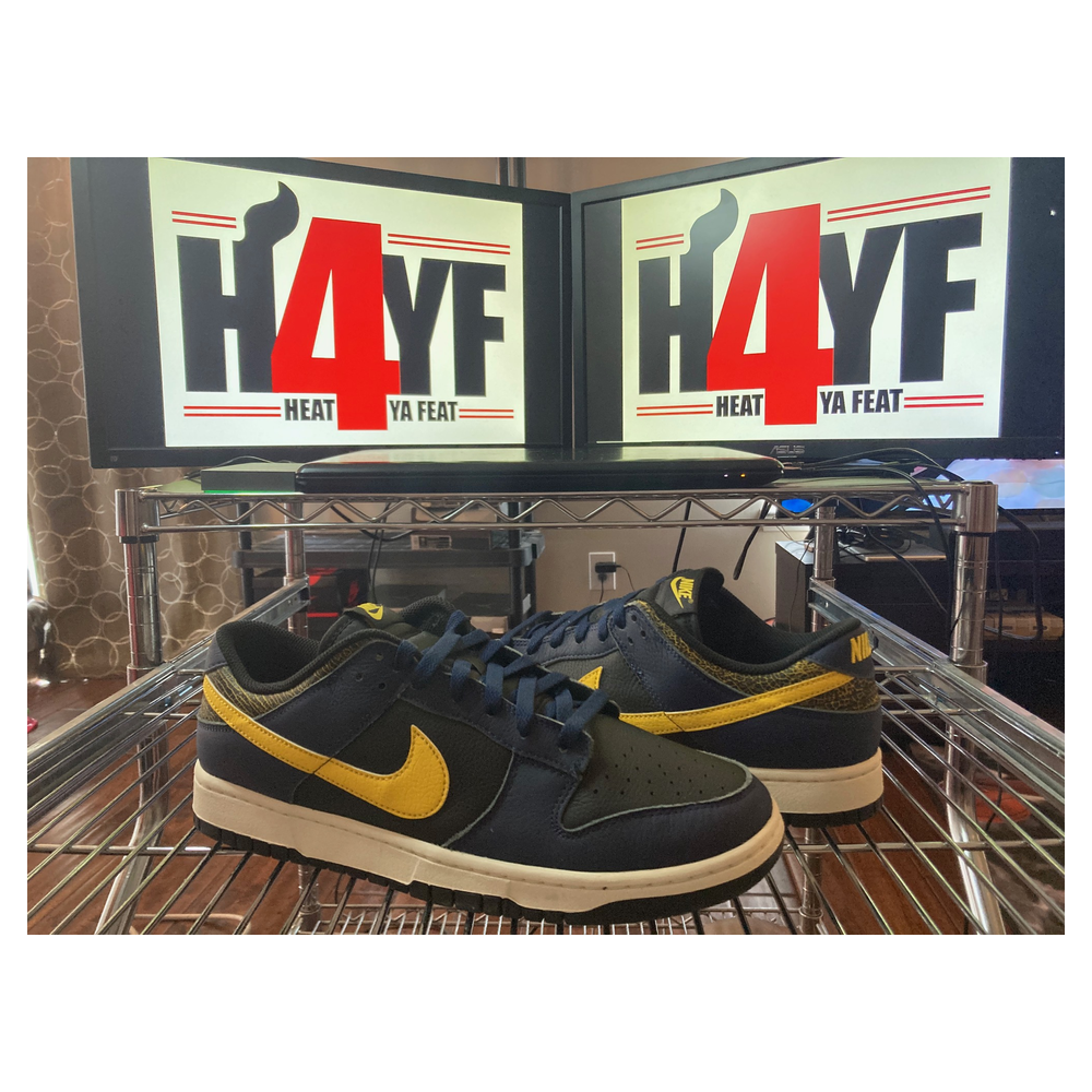 Nike Dunk Low “Michigan” — Black/Midnight Navy-Sail-Tour Yellow (FZ4014-010)