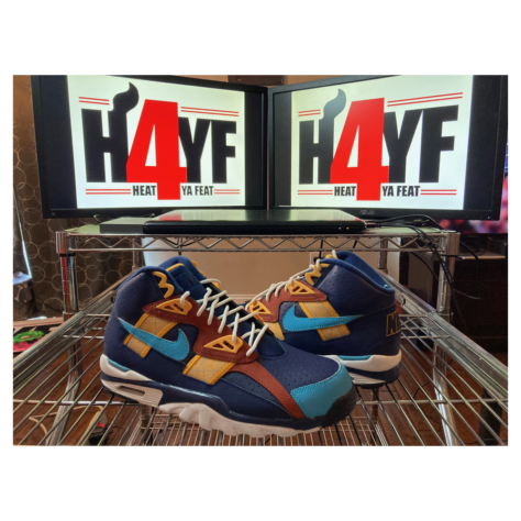 Nike Air Trainer SC High "LA Rams" — Navy/Aqua-Brown-Yellow (CW6023-400)