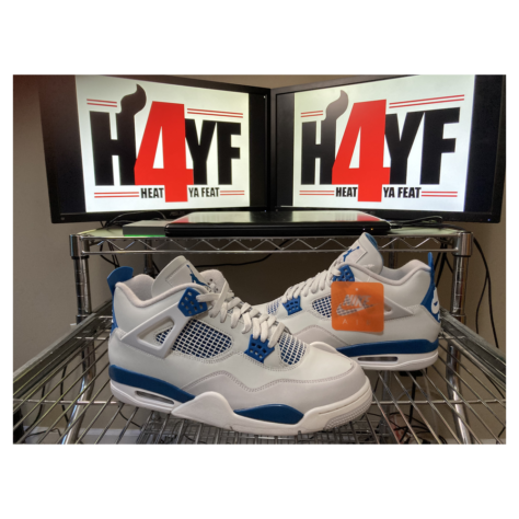 Air Jordan 4 “Military Blue” 2024 — Off-White/Neutral Grey-Military Blue (FV5029-141)