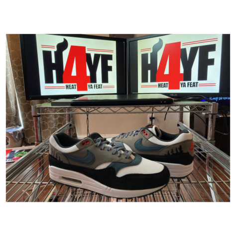 Nike Air Max 1 "Escape Treeline" — White/State Blue-Black-Soft Grey (FJ0698-100)