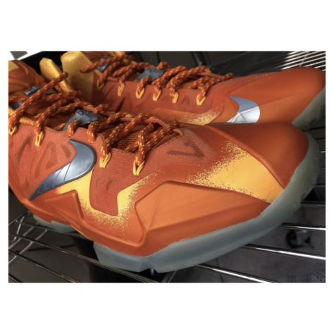 Nike LeBron 11 "Forging Iron" — Urban Orange/Light Armory Blue-Laser Orange (626376-800)