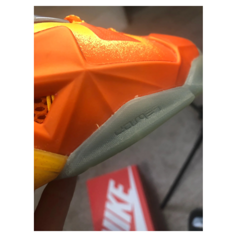 Nike LeBron 11 "Forging Iron" — Urban Orange/Light Armory Blue-Laser Orange (626376-800)