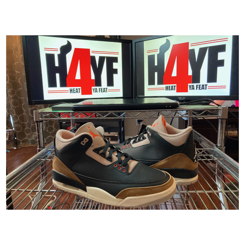 Air Jordan 3 “Desert Elephant” — Black/Rush Orange-Fossil Stone-Sail (CT8532-008)