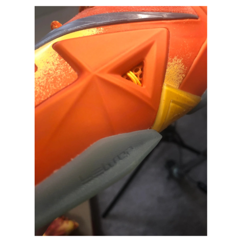 Nike LeBron 11 "Forging Iron" — Urban Orange/Light Armory Blue-Laser Orange (626376-800)